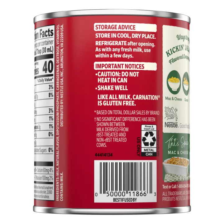 Carnation Evaporated Kickin’ Jalapeño Flavored Evaporated Milk 12 Fl. oz. Can